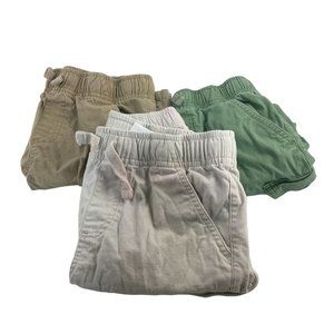 GARANIMALS 3 PC LOT 4-POCKET CARGO SHORTS KHAKI BROWN & GREEN BOYS SIZE 7